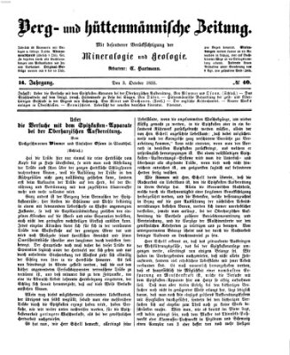 Berg- und hüttenmännische Zeitung Mittwoch 3. Oktober 1855