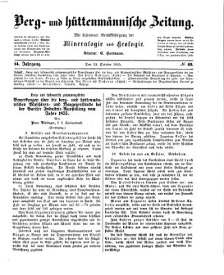 Berg- und hüttenmännische Zeitung Mittwoch 24. Oktober 1855