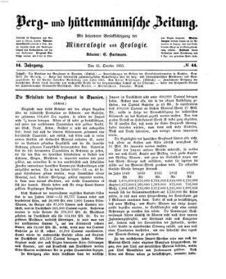 Berg- und hüttenmännische Zeitung Mittwoch 31. Oktober 1855