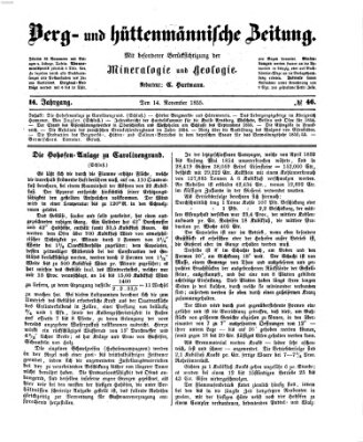 Berg- und hüttenmännische Zeitung Mittwoch 14. November 1855