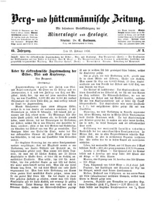 Berg- und hüttenmännische Zeitung Mittwoch 13. Februar 1856