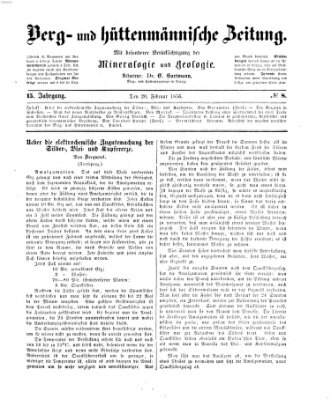 Berg- und hüttenmännische Zeitung Mittwoch 20. Februar 1856