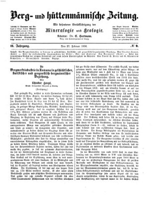 Berg- und hüttenmännische Zeitung Mittwoch 27. Februar 1856