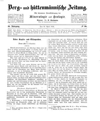 Berg- und hüttenmännische Zeitung Mittwoch 30. April 1856