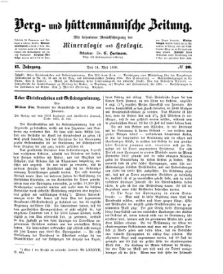 Berg- und hüttenmännische Zeitung Mittwoch 14. Mai 1856