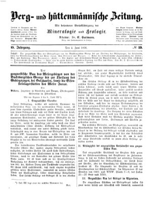 Berg- und hüttenmännische Zeitung Mittwoch 4. Juni 1856