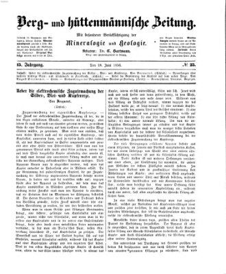 Berg- und hüttenmännische Zeitung Mittwoch 18. Juni 1856