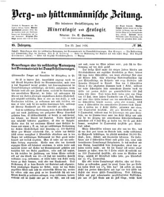 Berg- und hüttenmännische Zeitung Mittwoch 25. Juni 1856