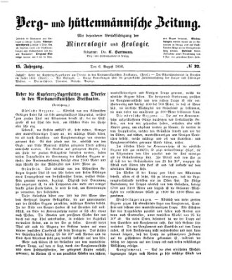 Berg- und hüttenmännische Zeitung Mittwoch 6. August 1856