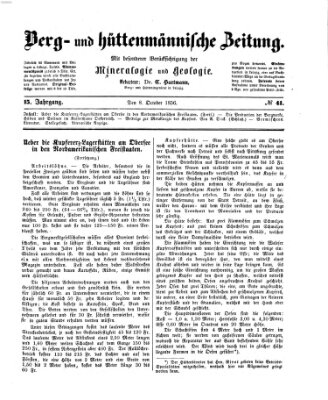 Berg- und hüttenmännische Zeitung Mittwoch 8. Oktober 1856