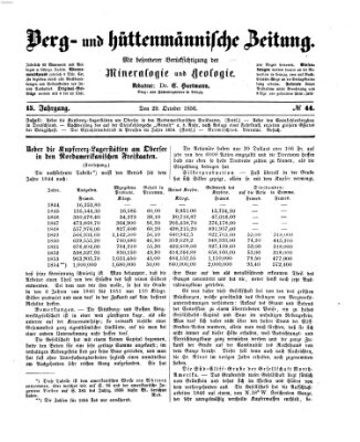 Berg- und hüttenmännische Zeitung Mittwoch 29. Oktober 1856