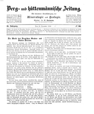 Berg- und hüttenmännische Zeitung Mittwoch 10. Dezember 1856