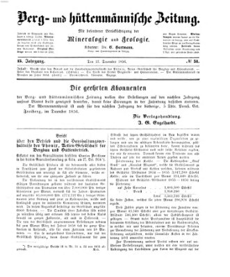 Berg- und hüttenmännische Zeitung Mittwoch 17. Dezember 1856