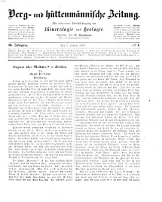 Berg- und hüttenmännische Zeitung Donnerstag 1. Januar 1857