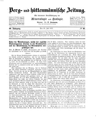 Berg- und hüttenmännische Zeitung Donnerstag 30. Juli 1857