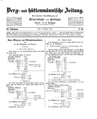 Berg- und hüttenmännische Zeitung Donnerstag 8. Oktober 1857