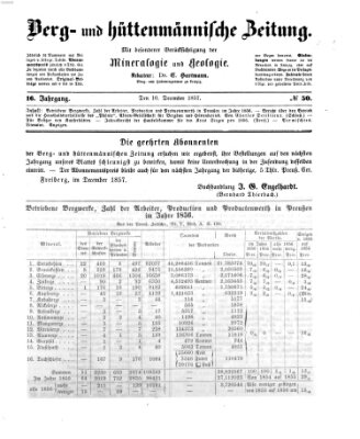 Berg- und hüttenmännische Zeitung Donnerstag 10. Dezember 1857