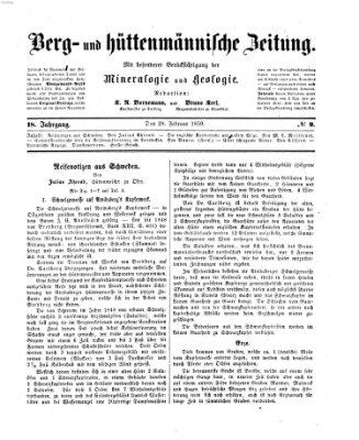 Berg- und hüttenmännische Zeitung Montag 28. Februar 1859