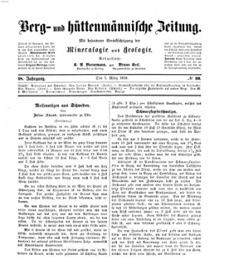 Berg- und hüttenmännische Zeitung Montag 7. März 1859