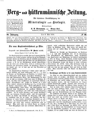 Berg- und hüttenmännische Zeitung Montag 9. Mai 1859