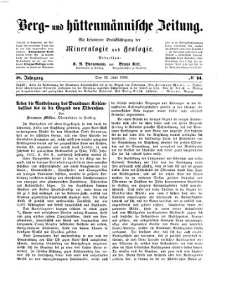 Berg- und hüttenmännische Zeitung Montag 13. Juni 1859