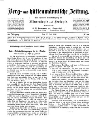 Berg- und hüttenmännische Zeitung Montag 27. Juni 1859