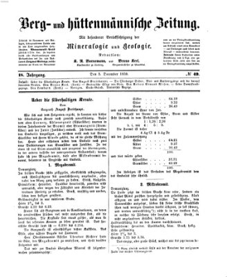 Berg- und hüttenmännische Zeitung Montag 5. Dezember 1859