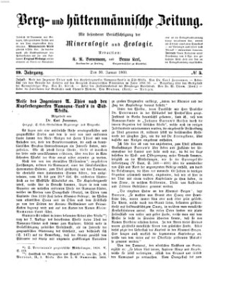 Berg- und hüttenmännische Zeitung Montag 30. Januar 1860