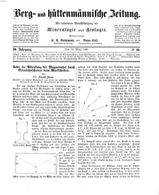 Berg- und hüttenmännische Zeitung Montag 19. März 1860