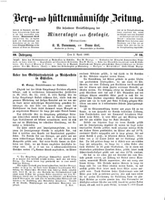 Berg- und hüttenmännische Zeitung Montag 2. April 1860