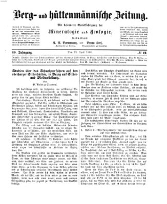 Berg- und hüttenmännische Zeitung Montag 23. April 1860