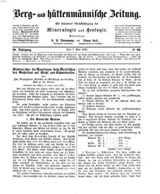 Berg- und hüttenmännische Zeitung Montag 7. Mai 1860