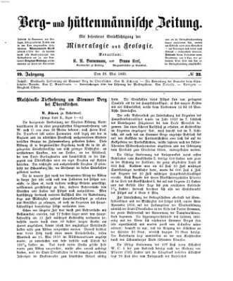 Berg- und hüttenmännische Zeitung Montag 28. Mai 1860