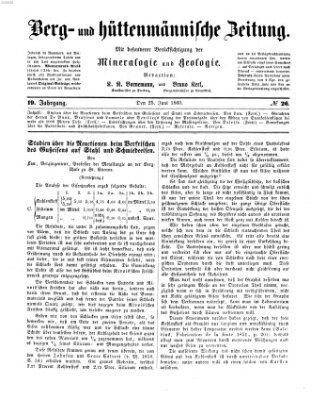 Berg- und hüttenmännische Zeitung Montag 25. Juni 1860