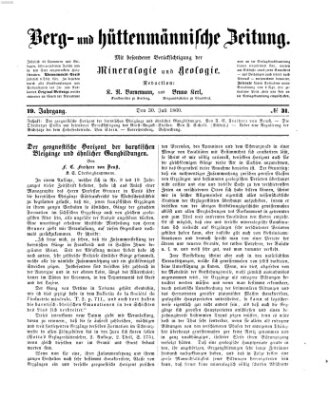 Berg- und hüttenmännische Zeitung Montag 30. Juli 1860