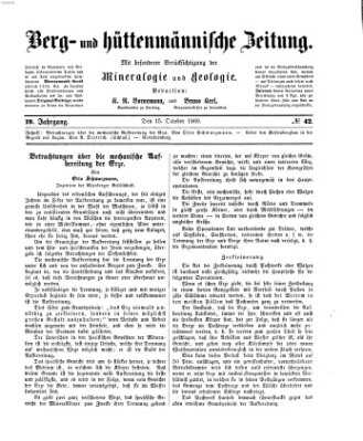 Berg- und hüttenmännische Zeitung Montag 15. Oktober 1860