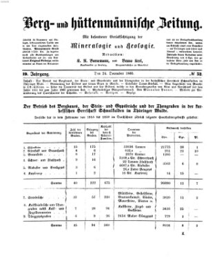 Berg- und hüttenmännische Zeitung Montag 24. Dezember 1860