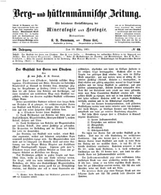 Berg- und hüttenmännische Zeitung Dienstag 19. März 1861