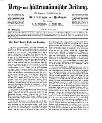 Berg- und hüttenmännische Zeitung Dienstag 26. März 1861