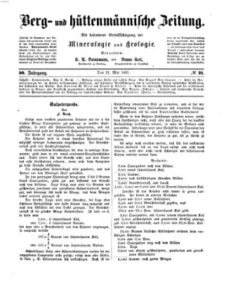 Berg- und hüttenmännische Zeitung Dienstag 21. Mai 1861