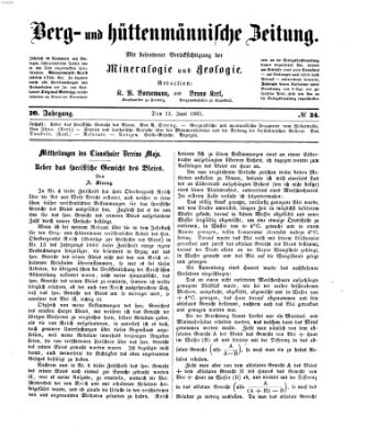 Berg- und hüttenmännische Zeitung Dienstag 11. Juni 1861