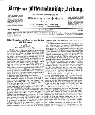 Berg- und hüttenmännische Zeitung Dienstag 20. August 1861