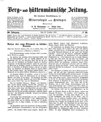 Berg- und hüttenmännische Zeitung Dienstag 29. Oktober 1861