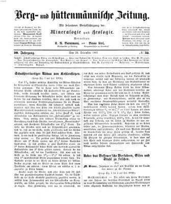 Berg- und hüttenmännische Zeitung Dienstag 24. Dezember 1861