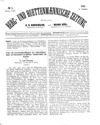 Berg- und hüttenmännische Zeitung Mittwoch 8. Januar 1862