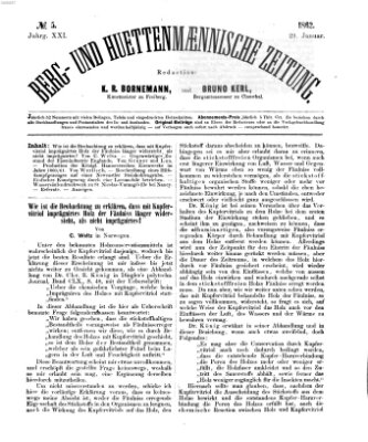 Berg- und hüttenmännische Zeitung Mittwoch 29. Januar 1862