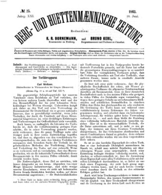 Berg- und hüttenmännische Zeitung Mittwoch 18. Juni 1862