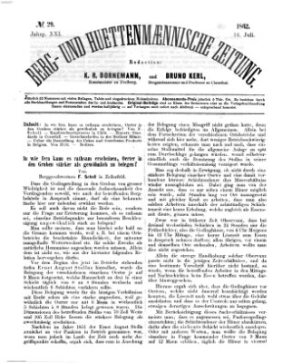 Berg- und hüttenmännische Zeitung Mittwoch 16. Juli 1862