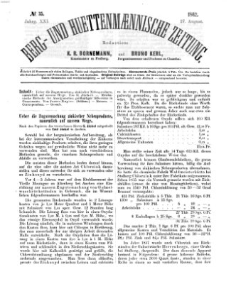 Berg- und hüttenmännische Zeitung Mittwoch 27. August 1862