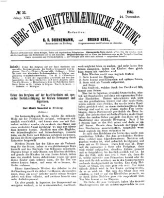 Berg- und hüttenmännische Zeitung Mittwoch 24. Dezember 1862